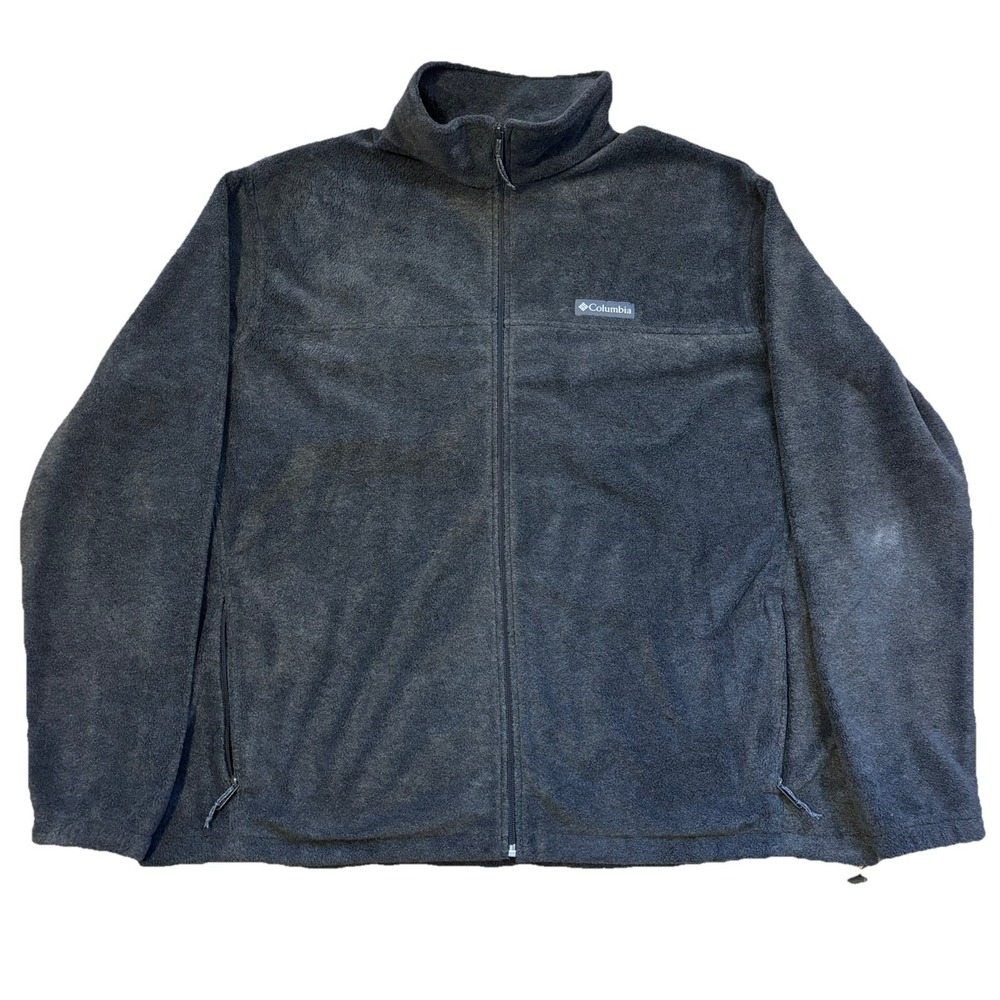 Columbia Men's Dark Grey Fleece Full Zip Jacket 2XL